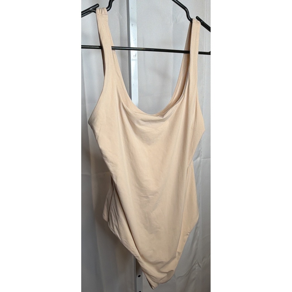 Auden Women's 4-Way Stretch Tank Bodysuit Beige Size  Large - NEW - Picture 3 of 12